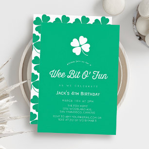 St. Patrick's Day Shamrock Green Boy Birthday Invitation