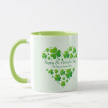 St. Patrick's Day Shamrock Heart Family Keepsake