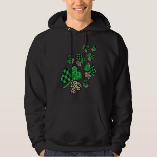 St Patricks Day Shamrock Irish Leopard Print Plaid Hoodie
