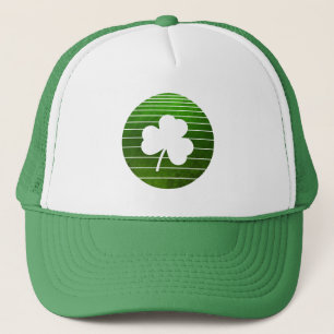 ST PATRICK'S DAY SHAMROCK LEAF LUCKY GREEN TRUCKER HAT