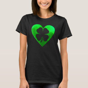 St Patricks Day Shamrock Love Heart Sign Lucky Iri T-Shirt