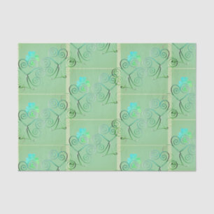 St Patrick's Day Shamrock Misty Green Tissue Paper
