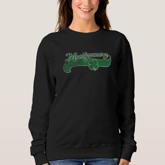 St. Patrick's Day Shamrock Montgomery AL Alabama S Sweatshirt (Front)