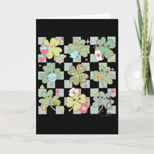 St Patricks Day Shamrock Nurse Saint Paddys Scrub Card