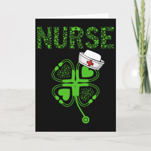 St Patricks Day Shamrock Nurses Saint Paddys Scrub Card