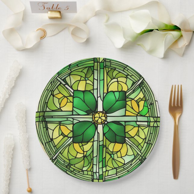 St Patricks Day Shamrock Party  Paper Plate (Wedding)