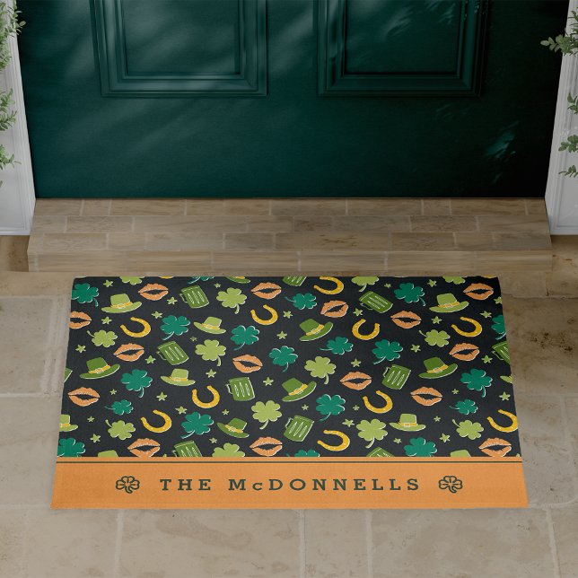 St. Patrick's Day Shamrock Pattern Doormat (Creator Uploaded)