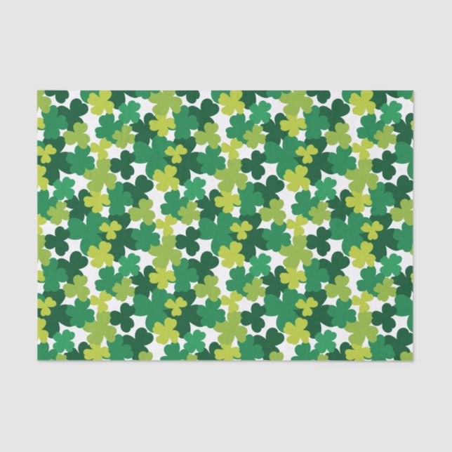 St. Patrick's Day Shamrock Pattern Tissue Paper (Front)