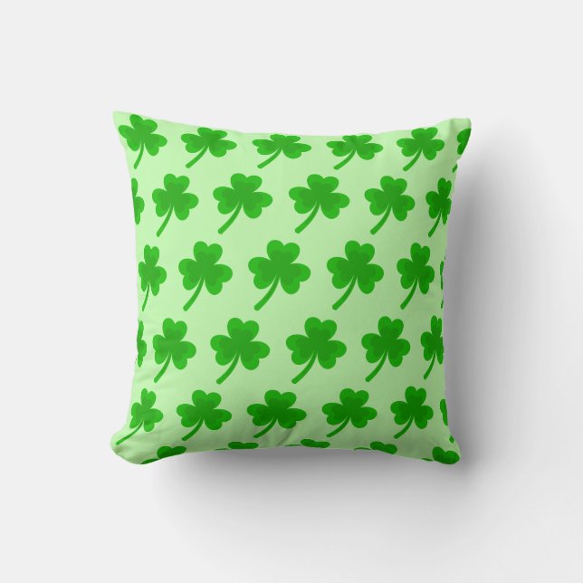 St. Patrick's Day Shamrock Pot of Gold Celtic Knot Cushion (Front)