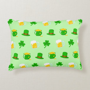 St. Patrick's Day Shamrock Pot of Gold Celtic Knot Decorative Cushion
