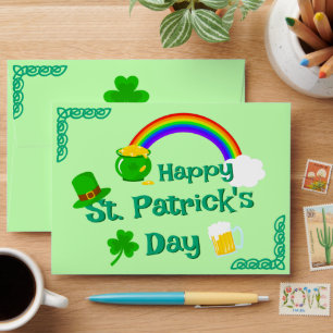 St. Patrick's Day Shamrock Pot of Gold Celtic Knot Envelope