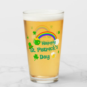 St. Patrick's Day Shamrock Pot of Gold Celtic Knot Glass