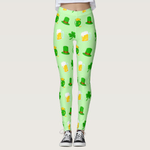 St. Patrick's Day Shamrock Pot of Gold Celtic Knot Leggings