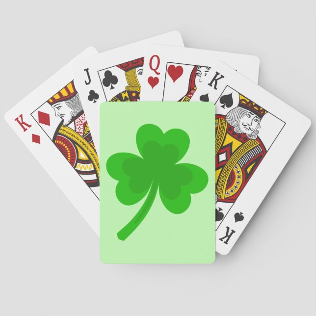 St. Patrick's Day Shamrock Pot of Gold Celtic Knot Playing Cards (Back)