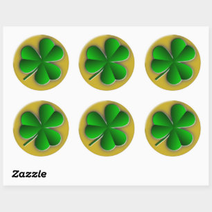 St Patricks Day Shamrock Round Stickers