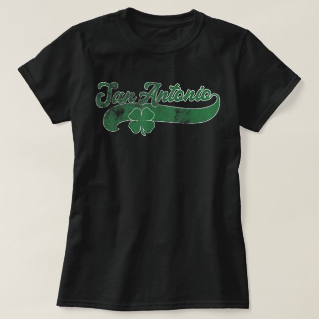 St Patrick's Day Shamrock San Antonio Texas Tx Gif T-Shirt (Design Front)