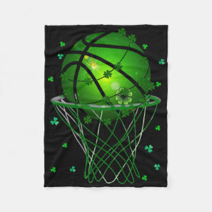 St Patricks Day Shamrock Sketll Saint Paddy's Kids Fleece Blanket