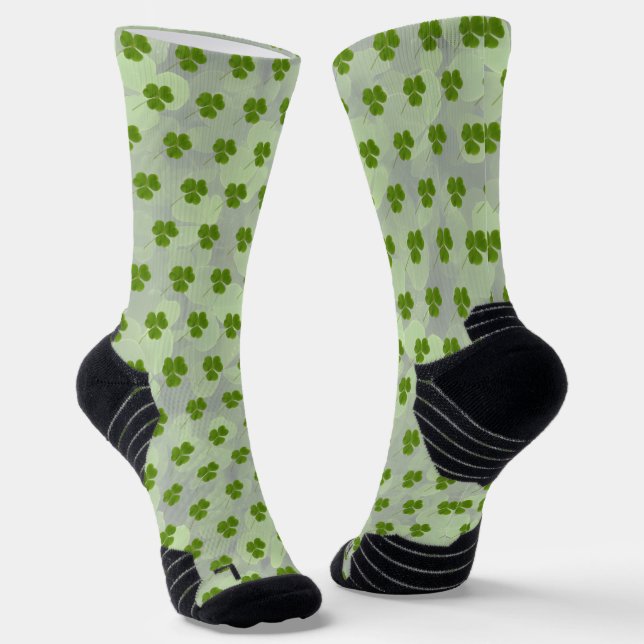St. Patrick's Day Shamrock Socks (Angled)