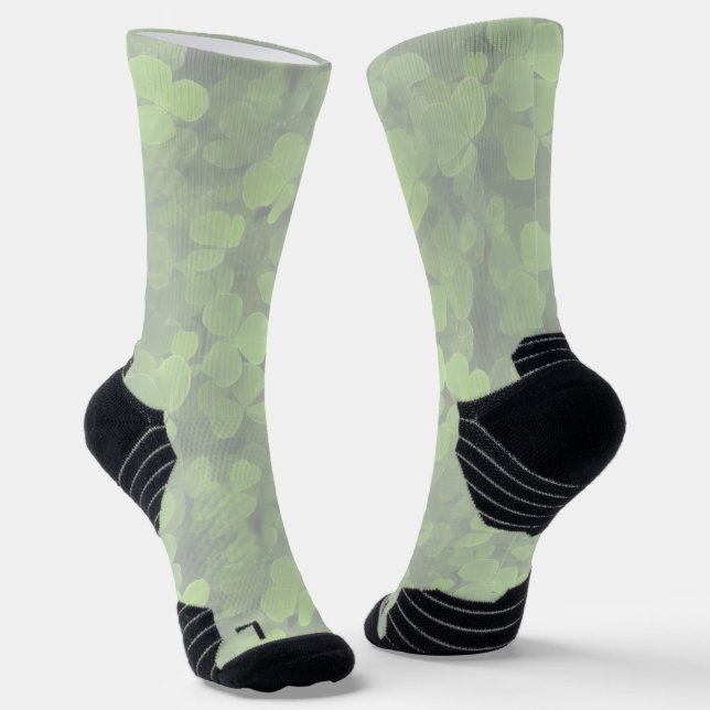 St. Patrick's Day Shamrock Socks (Angled)