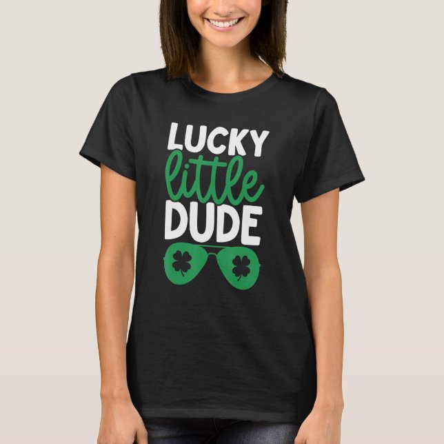 St Patrick's Day Shamrock Sunglasses Lucky Little  T-Shirt (Front)