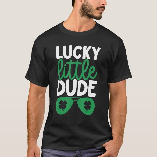 St Patrick's Day Shamrock Sunglasses Lucky Little  T-Shirt (Front)