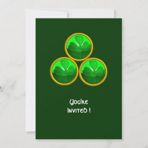 ST PATRICK'S DAY SHAMROCK TRINITY INVITATION