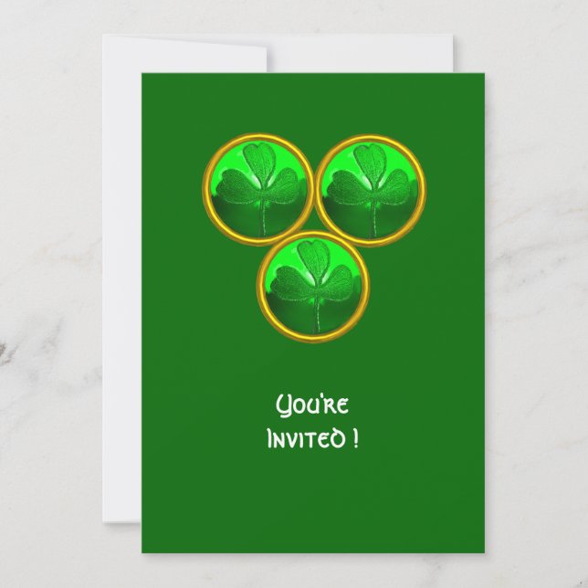 ST PATRICK'S DAY SHAMROCK TRINITY INVITATION (Front)