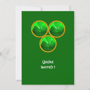 ST PATRICK'S DAY SHAMROCK TRINITY INVITATION