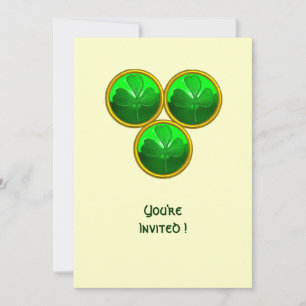 ST PATRICK'S DAY SHAMROCK TRINITY INVITATION