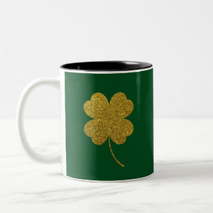 St. Patrick's Day Shamrock Two-Tone Coffee Mug