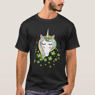 St Patricks Day Shamrock Unicorn Girls Irish Cool T-Shirt