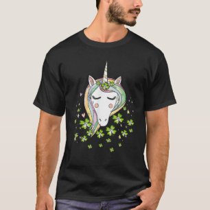 St Patricks Day Shamrock Unicorn Girls Irish Cool T-Shirt