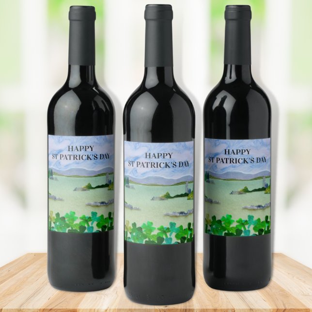 St Patrick's Day Shamrock  Wine Label (Creator Uploaded)