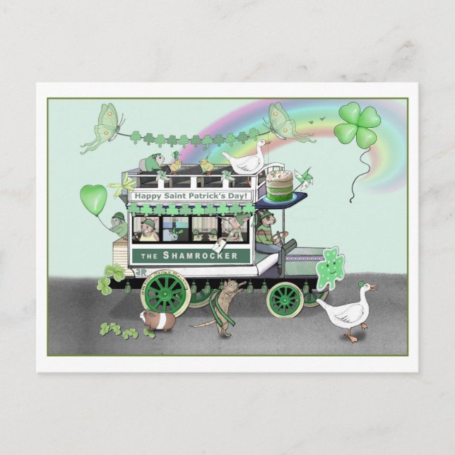 St. Patrick's Day Shamrocker Omnibus Post Card (Front)