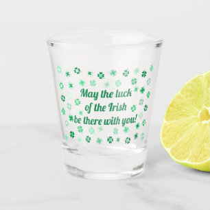 St Patrick's Day - Shamrocks 4-leafed clovers Shot Glass