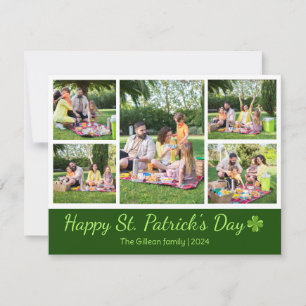 St. patrick's day Shamrocks family photo Collage Holiday Card