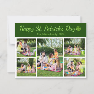 St. patrick's day Shamrocks family photo Collage Holiday Card