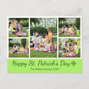 St. patrick's day Shamrocks family photo Collage Holiday Postcard
