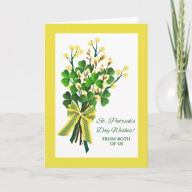 St. Patrick's Day Shamrocks from Both of Us Card (Front)
