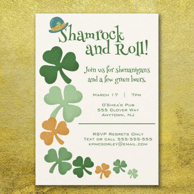 St. Patricks Day Shamrocks Invitation (Creator Uploaded)