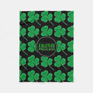 St. Patrick's Day Shamrocks   Irish Princess Hers Fleece Blanket