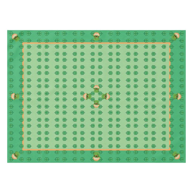 St Patricks Day shamrocks leprechaun Tablecloth (Front (Horizontal))