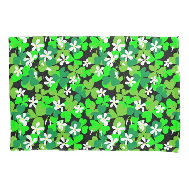 St Patrick's Day Shamrocks Pillowcase (Front)
