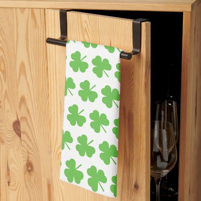 St. Patrick's Day Shamrocks  Tea Towel (Thirds Fold)
