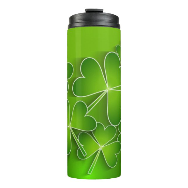 St Patrick's Day Shamrocks Thermal Tumbler (Front)