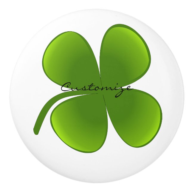 St Patrick's Day Shamrocks Thunder_Cove Ceramic Knob (Front)