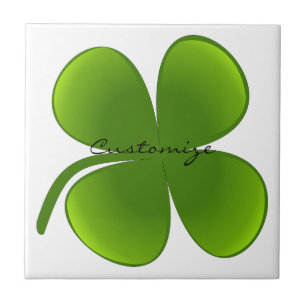St Patrick's Day Shamrocks Thunder_Cove Ceramic Tile