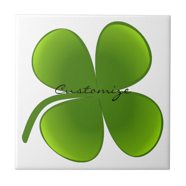 St Patrick's Day Shamrocks Thunder_Cove Ceramic Tile (Front)