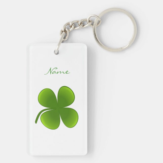 St Patrick's Day Shamrocks Thunder_Cove Key Ring (Back)
