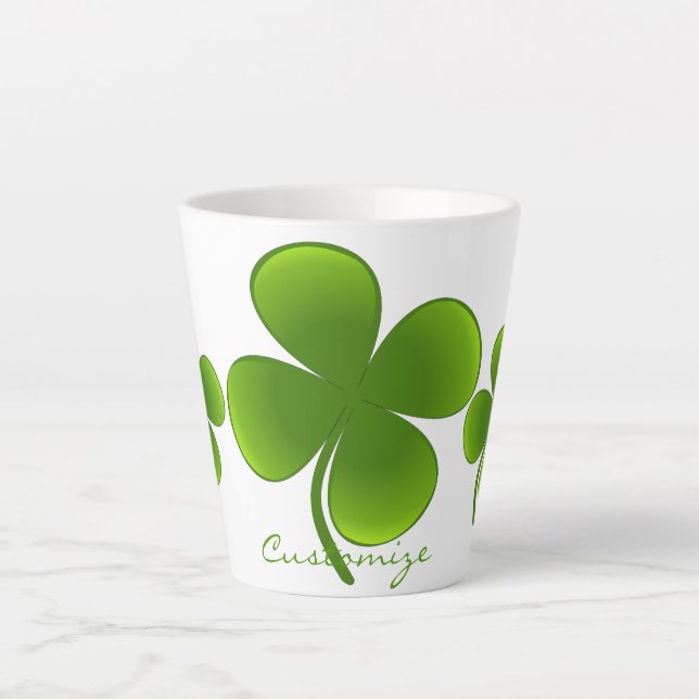 St Patrick's Day Shamrocks Thunder_Cove Latte Mug (Front)